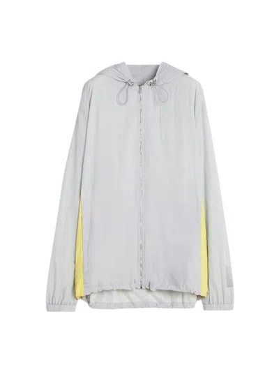 Lanvin X Future Zipped Nylon Hoodie In Gray