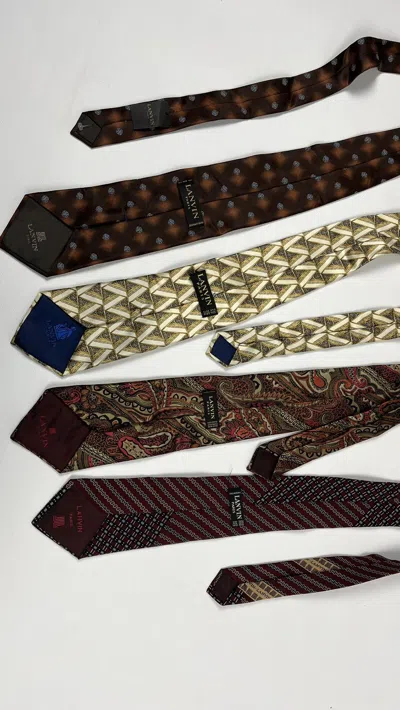 Pre-owned Lanvin X4  Paris 100% Silk Tie Cravatte In Multicolor