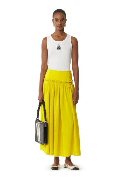 Lanvin Yellow Basque Skirt In Charmeuse