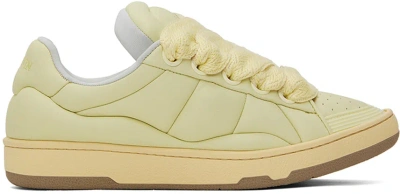 Lanvin Yellow Curb Xl Leather Sneakers In 882 Chamomile