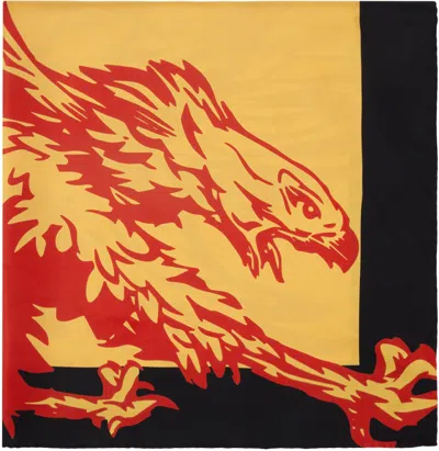 Lanvin Yellow Future Edition Printed Silk Eagle Scarf