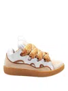 Lanvin Curb Leather Sneakers In Nude