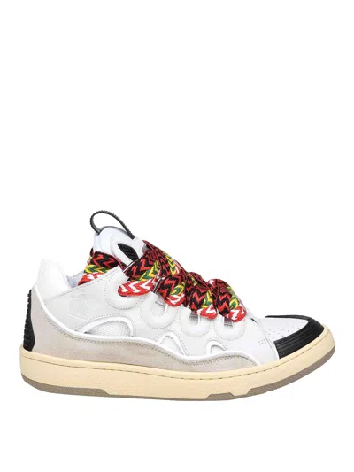 Lanvin Leather Sneakers With Unique Lacing System In Multi