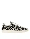 Lanvin Curb Lite Leopard-printed Sneakers In White