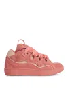 Lanvin Leather Sneakers With Unique Lacing System In Nude & Neutrals