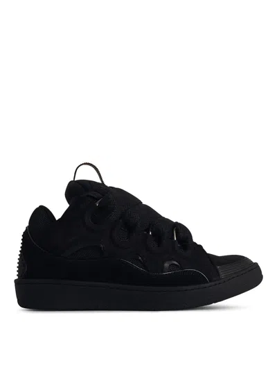 Lanvin Curb Black Leather Blend Sneakers