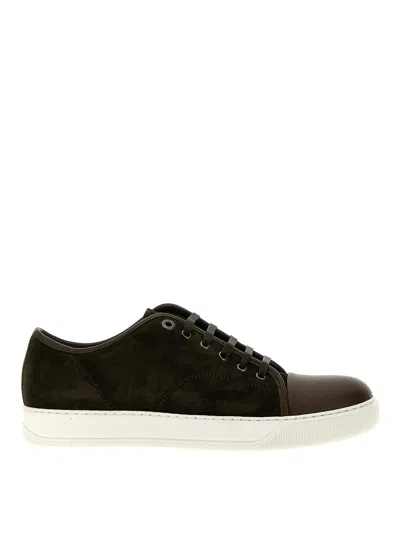 Lanvin Dbb1 Suede Trainers In Green