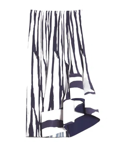 LANVIN ZEBRA PATTERN PLEATED MID-LENGTH SKIRT