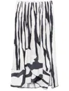 Lanvin Zebra Pattern Pleated Mid-length Skirt In Weiss