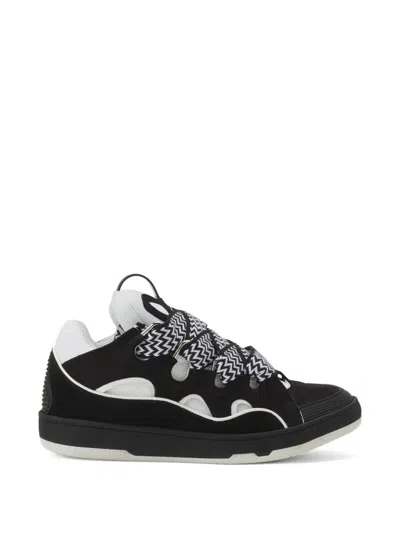 Lanvin Zigzag Lace-up Sneakers In Black