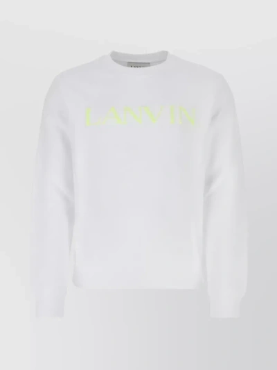 Lanvin Curb Embroidered Sweatshirt In White