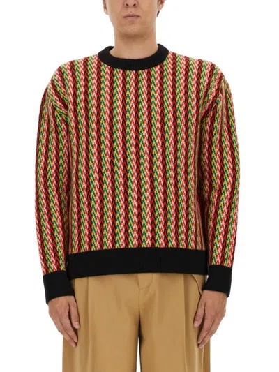 LANVIN ZIGZAG PATTERN MERINO WOOL SWEATER