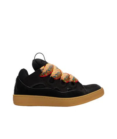 LANVIN LANVIN ZIGZAG-LACES ROUND TOE SNEAKERS