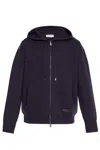 Lanvin Drawstring Zip-up Hoodie In Japanese Ink