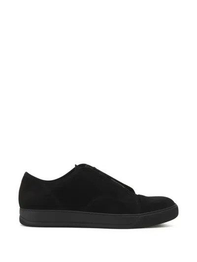 Lanvin Dbb1 Suede Zip Sneakers In Black