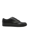 Lanvin Zip-front Leather Sneakers In Black