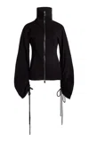 Lanvin Zipped Cotton-cashmere Jacket In Black