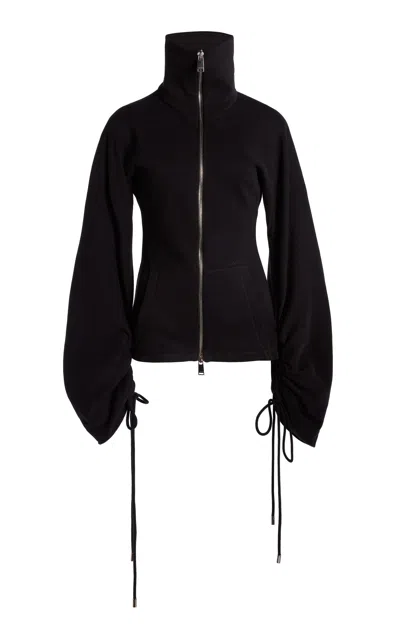 Lanvin Zipped Cotton-cashmere Jacket In Black
