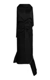 Lanvin Zipper-detailed Silk-blend Midi Dress In Black