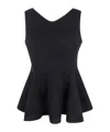 Lanvin Flared Sleeveless Peplum Top In Black