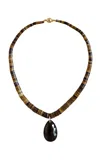Laoli 14k And 18k Yellow Gold The Multi Drop Collar Smoky Quartz With Diamonds In Black