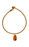 Laoli 14k Yellow Gold The Drop Cord Sunset Citrine In Brown