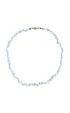 Laoli 18k Yellow Gold Tiny Shell White Necklace In Blue
