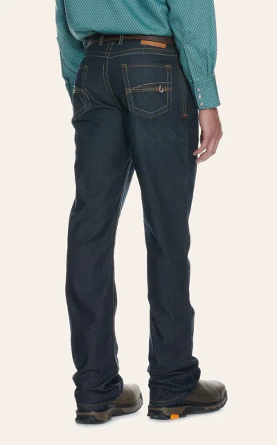 Lapco Fr Men's Dark Wash Modern Work Jeans In Blue