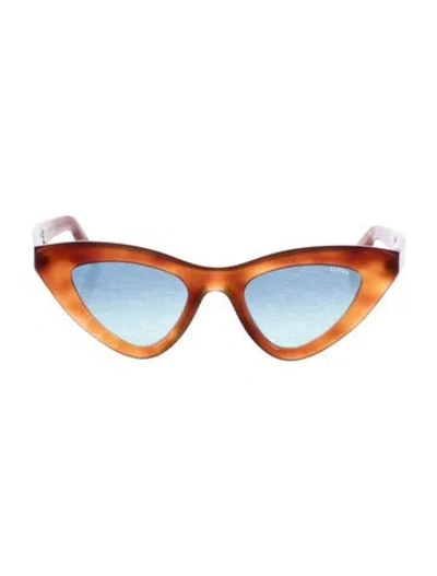 Pre-owned Lapima Cat-eye Gradient Sunglasses In Brown