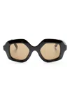 Lapima Cecilia Oversize-frame Sunglasses In 黑色