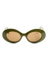 Lapima Ines Oval-frame Sunglasses In Green