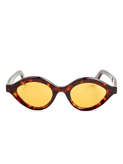 Lapima Isa Tortoiseshell Oval-frame Sunglasses In Brown