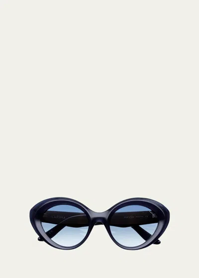 Lapima Julia Acetate Cat-eye Sunglasses In Atlantic Ocean