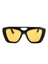 Lapima Manon Geometric-frame Sunglasses In Yellow