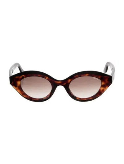 Pre-owned Lapima Nina Petit Cat-eye Sunglasses In Brown