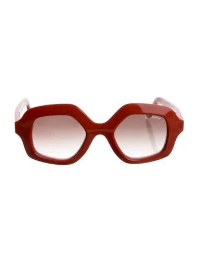 Pre-owned Lapima Oversize Gradient Sunglasses In Orange