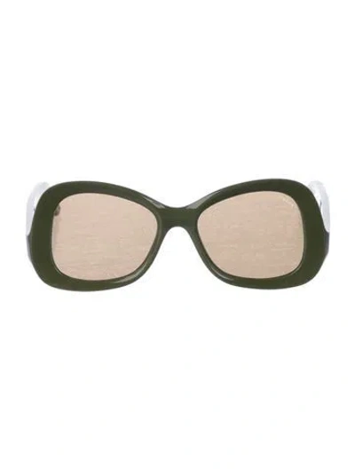 Pre-owned Lapima Oversize Tinted Sunglasses In Green