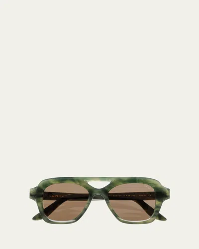 Lapima Samuel Acetate Aviator Sunglasses In Green