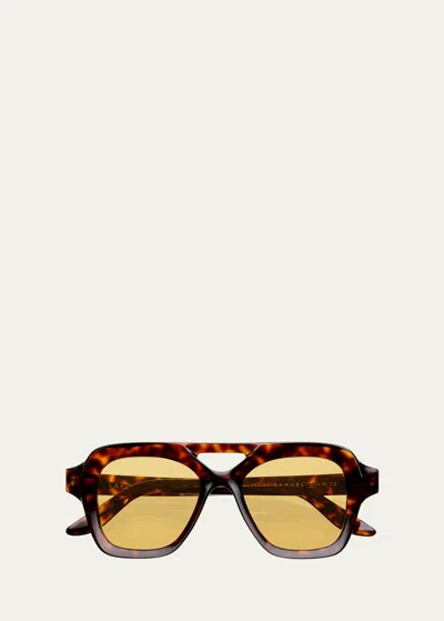 Lapima Samuel Acetate Aviator Sunglasses In Havana Vintage