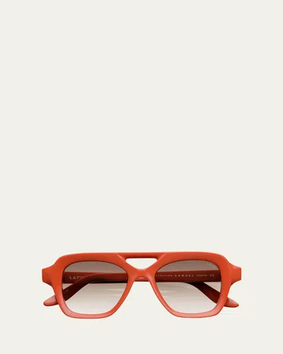 Lapima Samuel Acetate Aviator Sunglasses In Orange