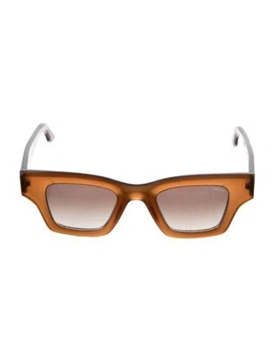 Pre-owned Lapima Square Gradient Sunglasses In Brown