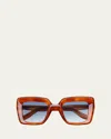 Lapima Teresa Acetate Square Sunglasses In Red