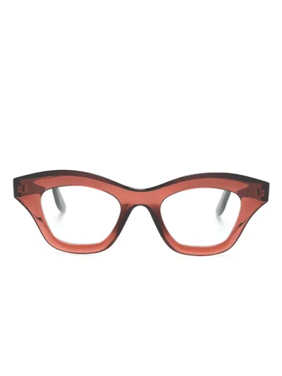 Lapima Tessa Petit Square-frame Glasses In Red