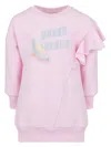 Lapin House Asymmetrical Ruffle Sleeve Jumper Dress In Pink