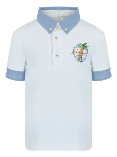 Lapin House Kids' Badge-embellished Polo Shirt In Blue