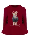 Lapin House Bear-print Pleated Tracksuit In Red