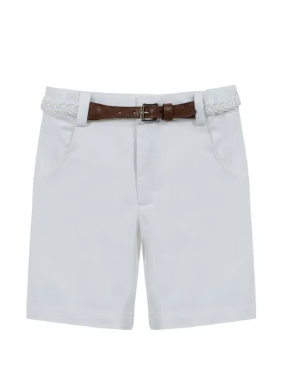 Lapin House Kids' Belted Shorts In White