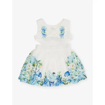 Lapin House Kids' Blue Floral  X Mary Katrantzou Botanical-print Sleeveless Woven Dress 12 Months - 12 Year