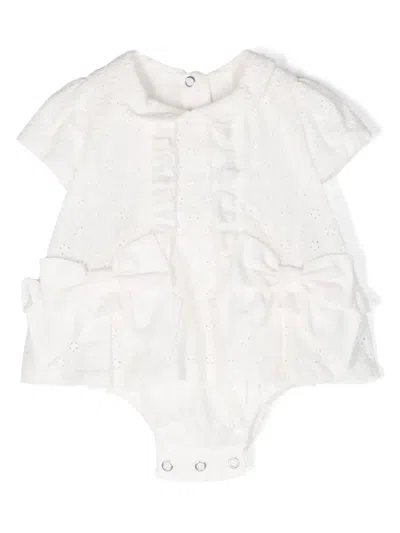 Lapin House Babies' Bow-detail Cotton Bodysuit In White