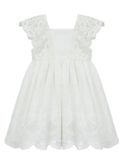 Lapin House Babies' Bow-detailing Dress In 白色